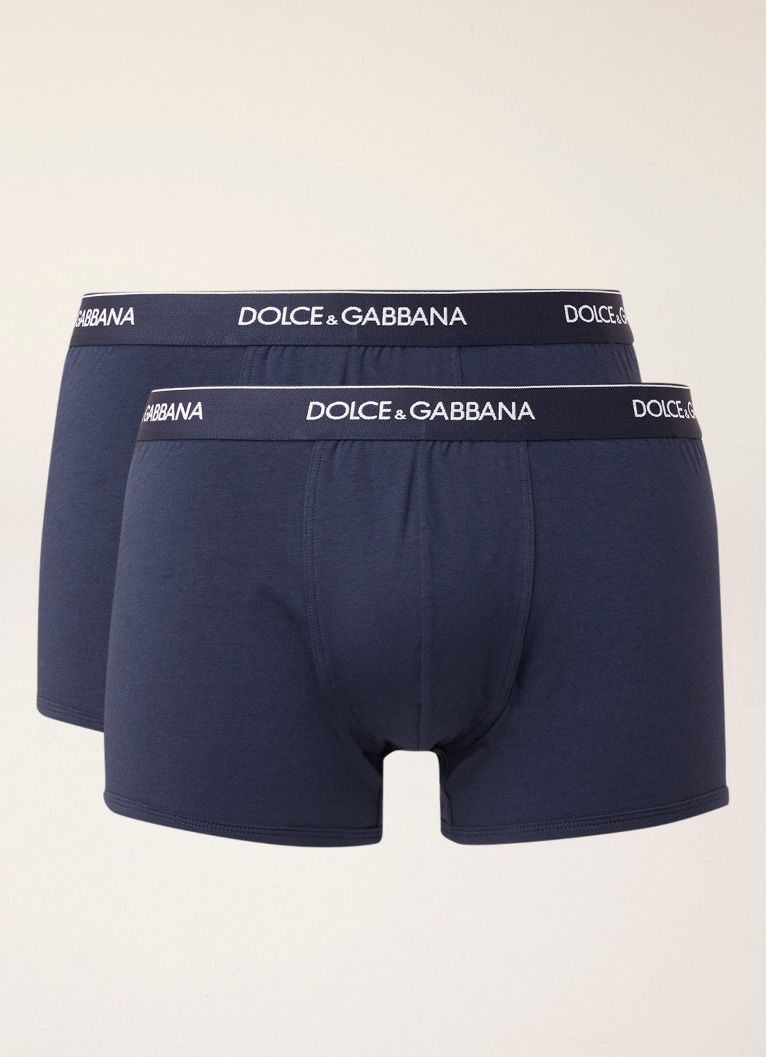 Dolce & Gabbana Boxershorts met logoband in 2-pack - voorkant 2 donkerblauw