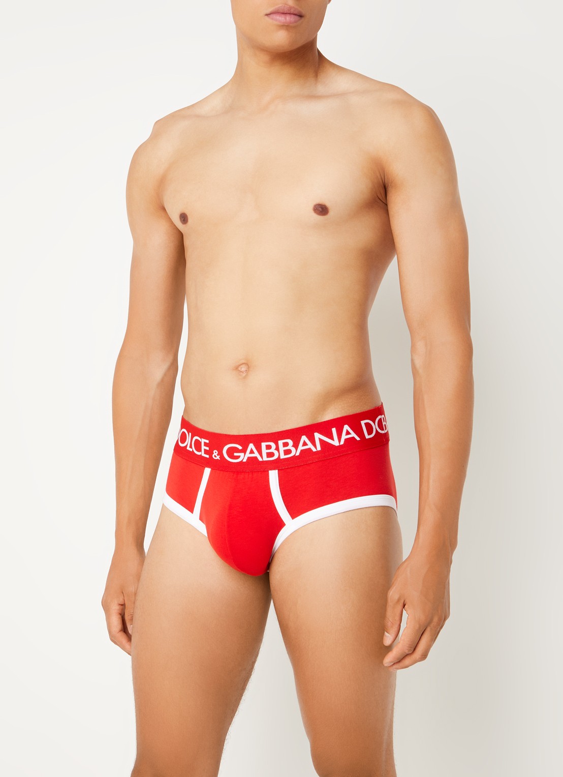 Dolce & Gabbana Boxerslip met logoband - voorkant 3 rood