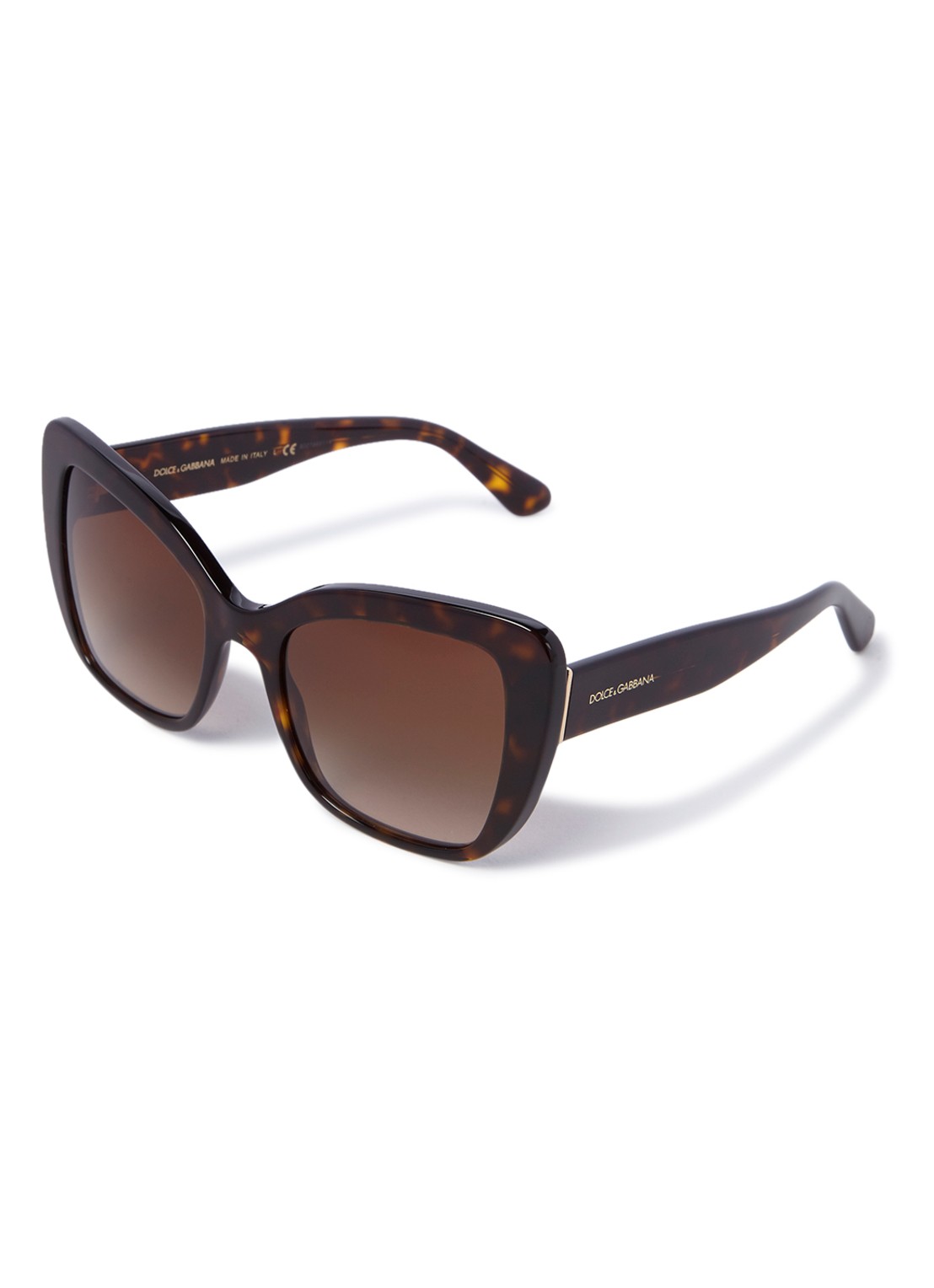 Dolce & Gabbana Cat Eye zonnebril DG4348 - voorkant 3 donkerbruin
