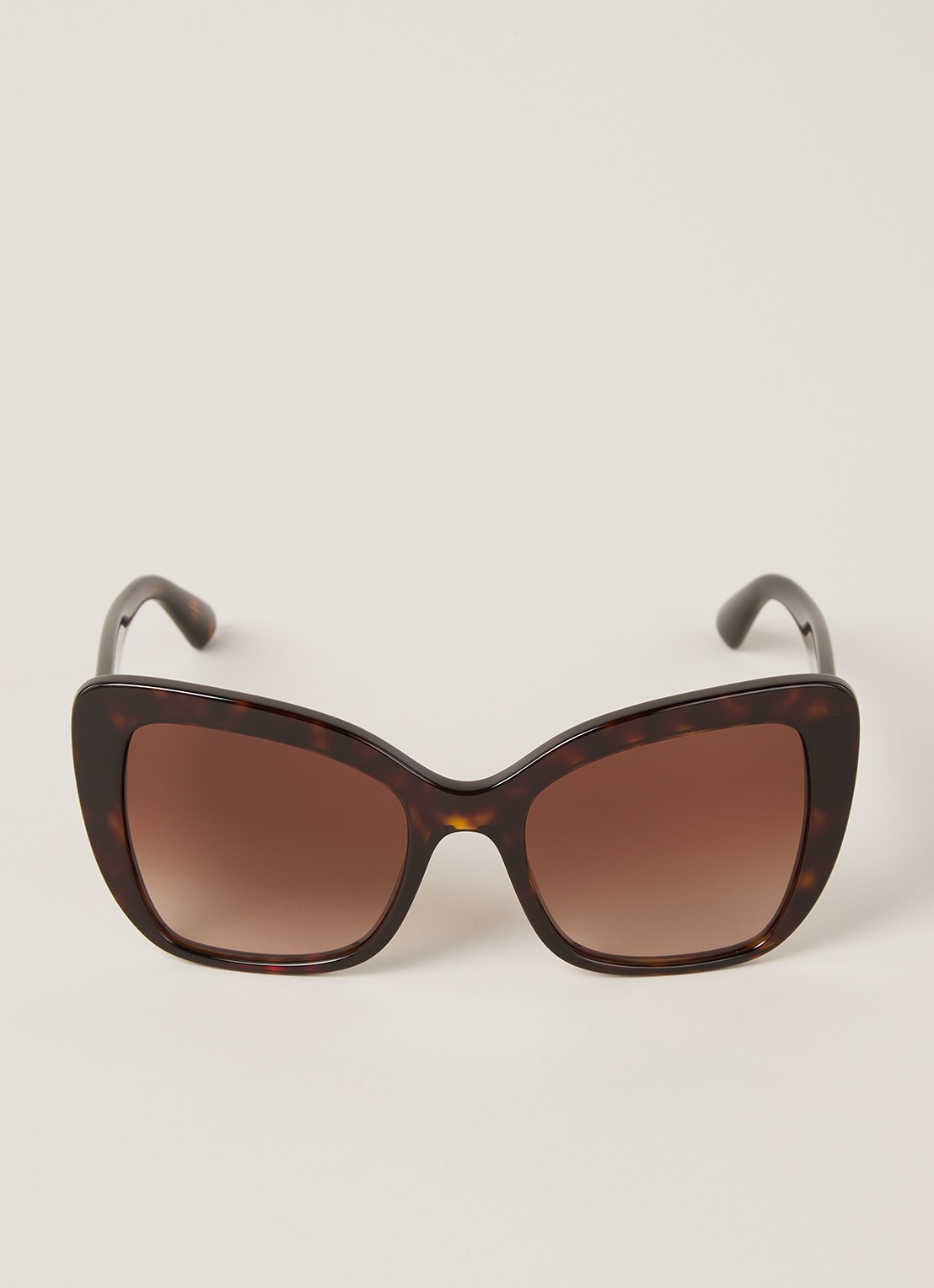 Dolce & Gabbana Cat Eye zonnebril DG4348 - voorkant 4 donkerbruin