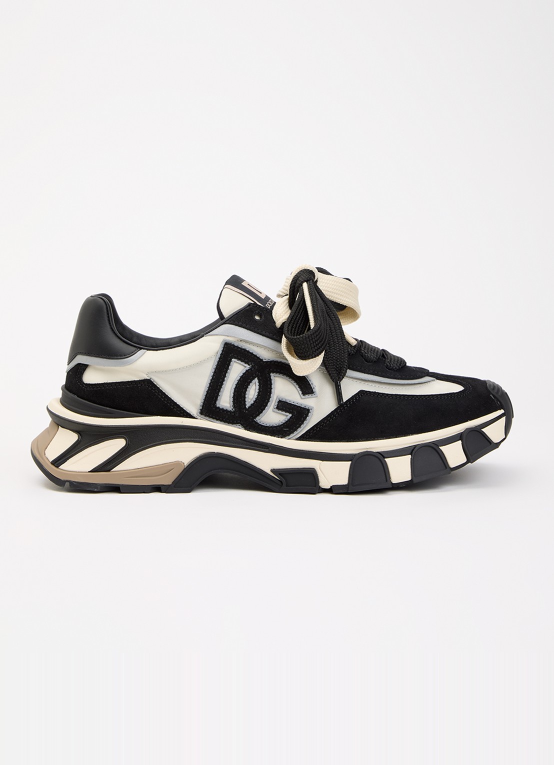 Dolce & Gabbana Country sneaker met details kalfssuède - voorkant zwart
