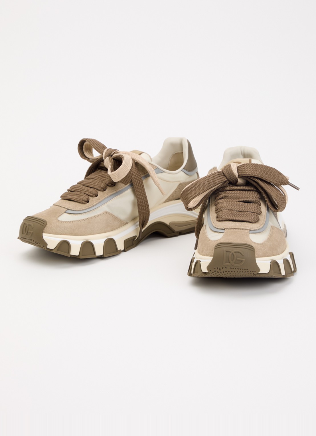 Dolce & Gabbana Country sneaker met details kalfssuède - detail beige