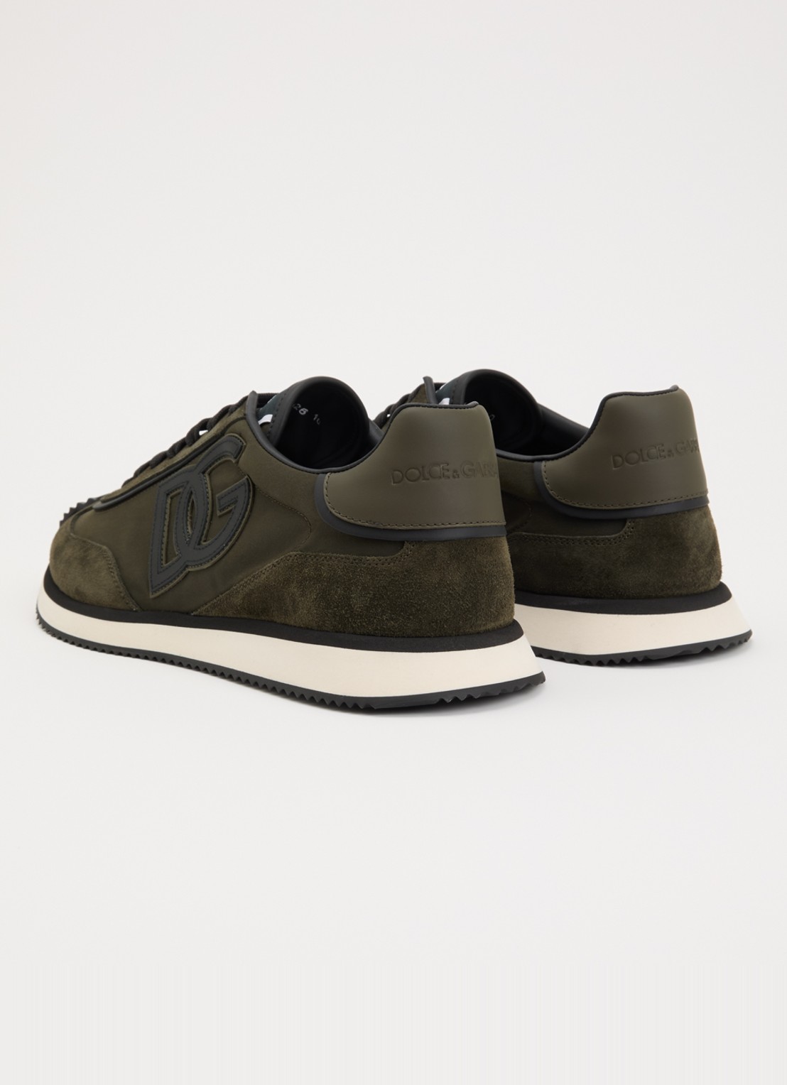Dolce & Gabbana Cushion sneakers met kalfsleren details - achterkant 7 bronsgroen