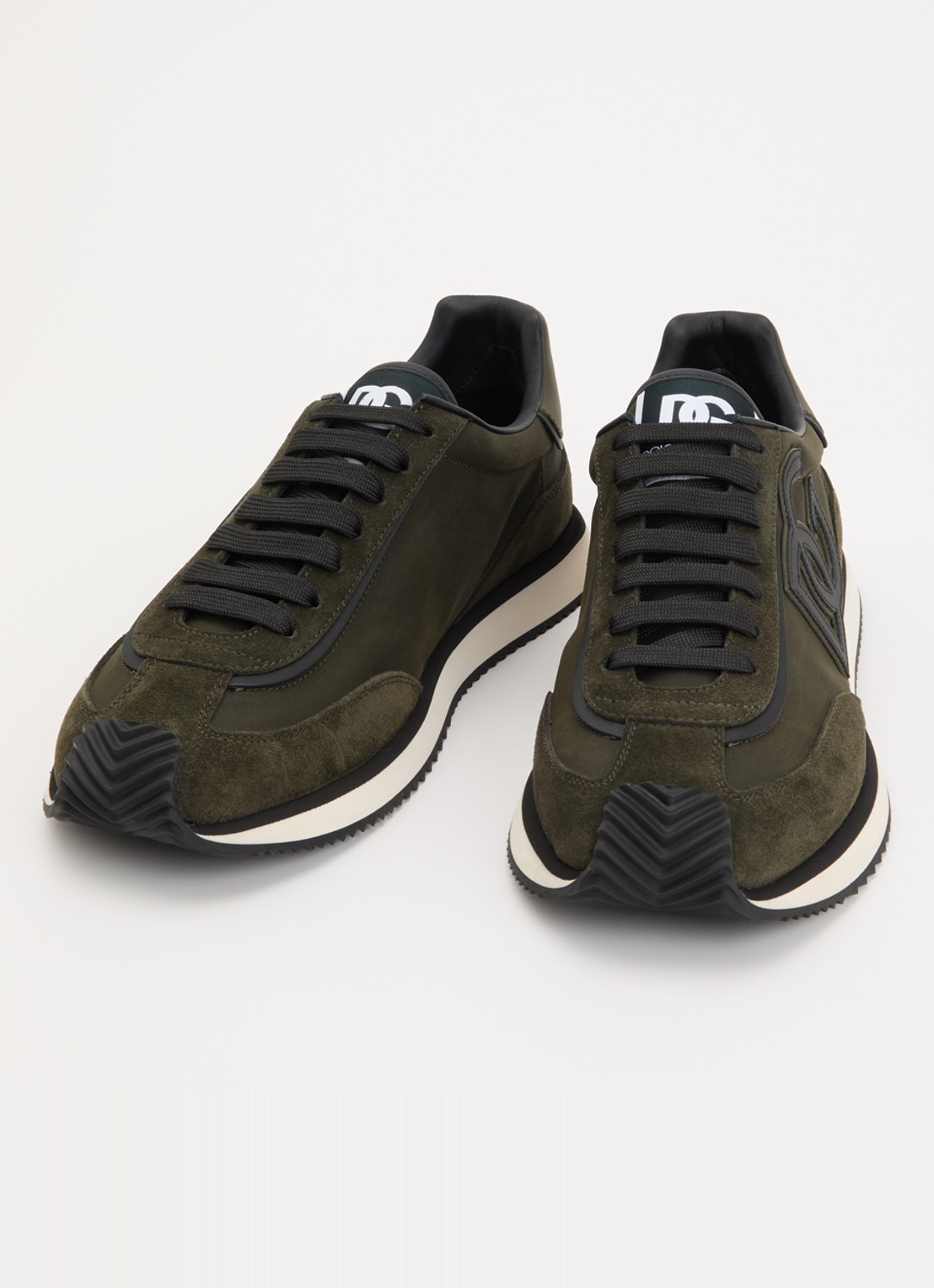 Dolce & Gabbana Cushion sneakers met kalfsleren details - detail bronsgroen