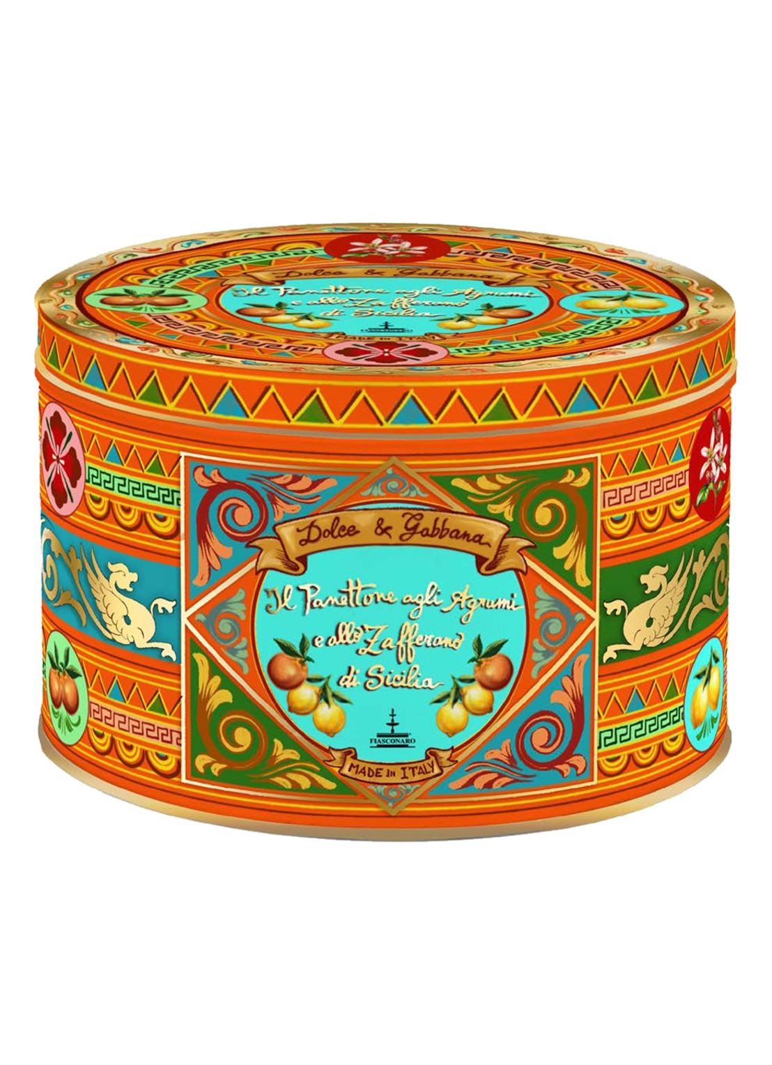 Dolce & Gabbana Fiasconaro panettone met citrusvruchten in bewaarblik 500 gram - voorkant undefined
