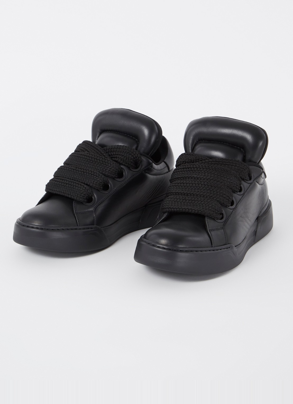 Dolce & Gabbana Mega Skate sneaker van lamsleer - detail zwart
