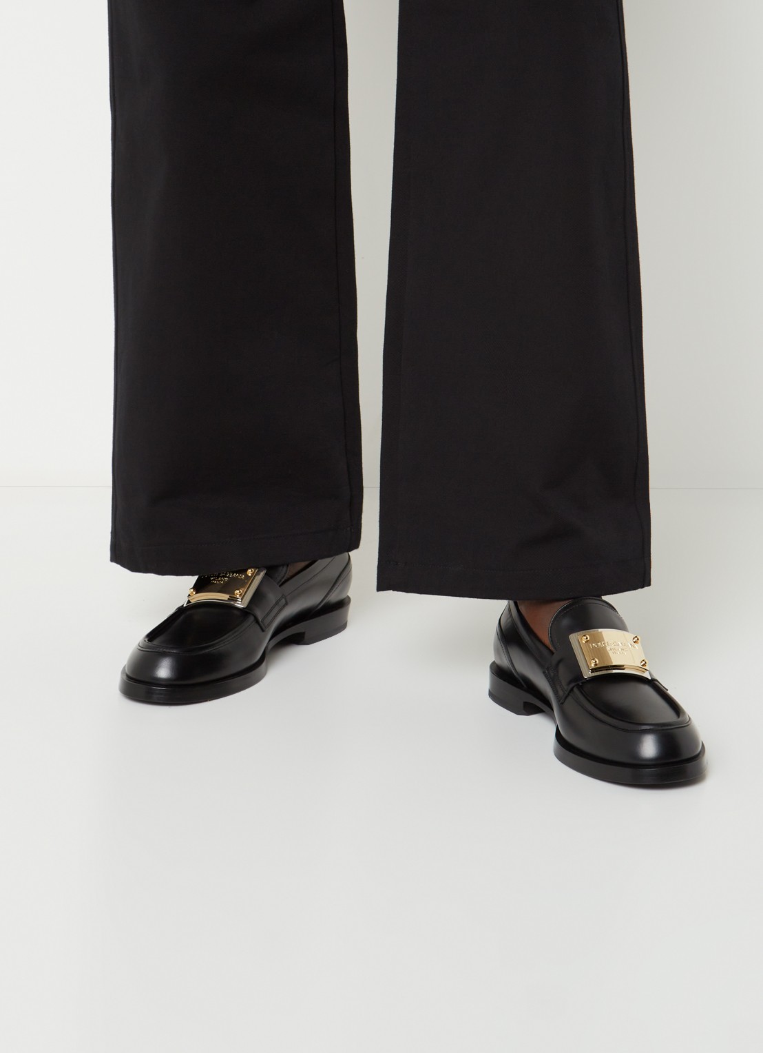 Dolce & Gabbana Miami loafer van kalfsleer - voorkant 7 zwart