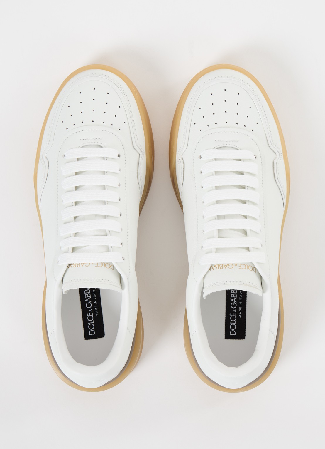 Dolce & Gabbana New Roma sneaker van kalfsleer - detail 5 gebroken wit