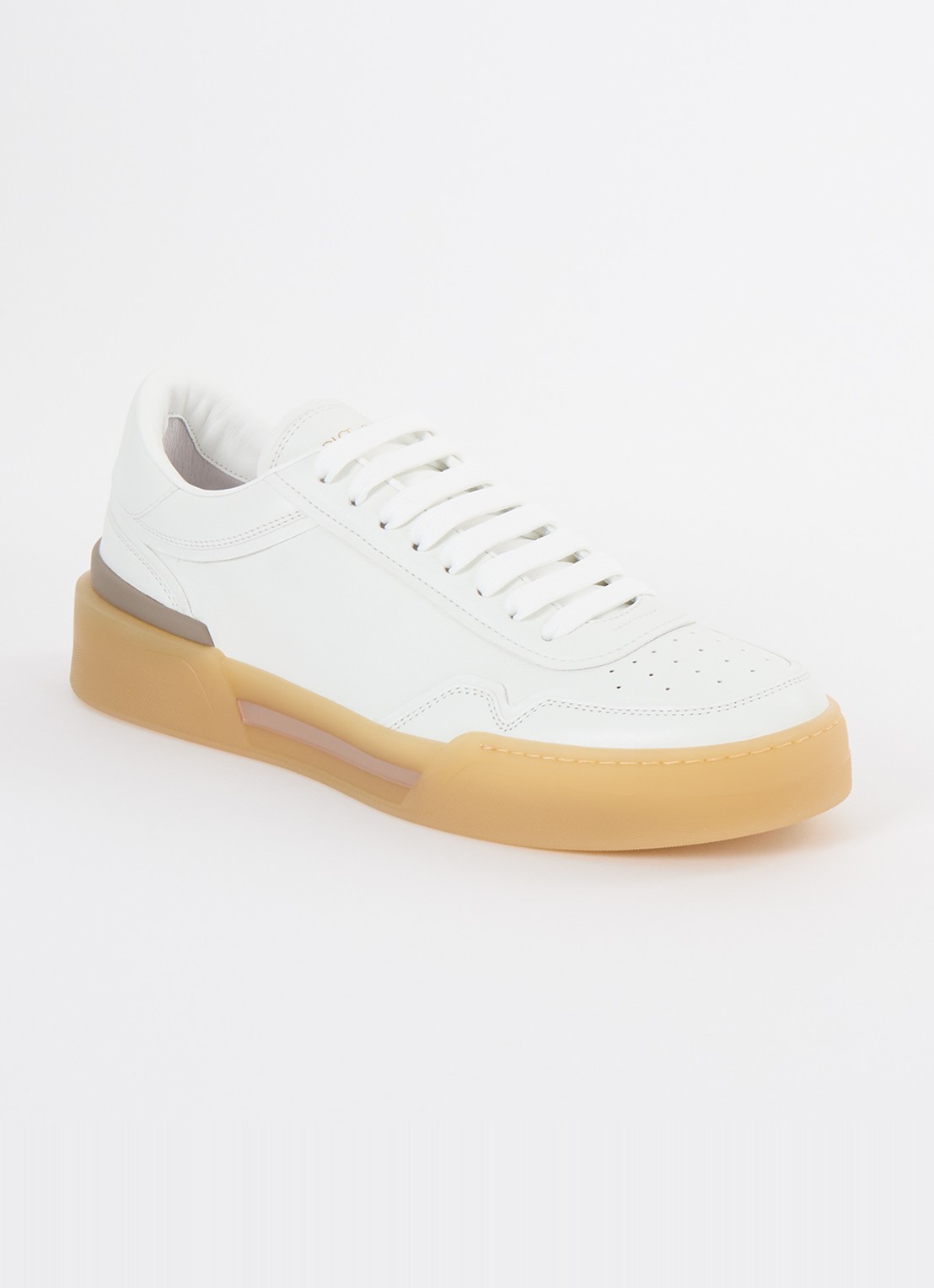 Dolce & Gabbana New Roma sneaker van kalfsleer - voorkant gebroken wit