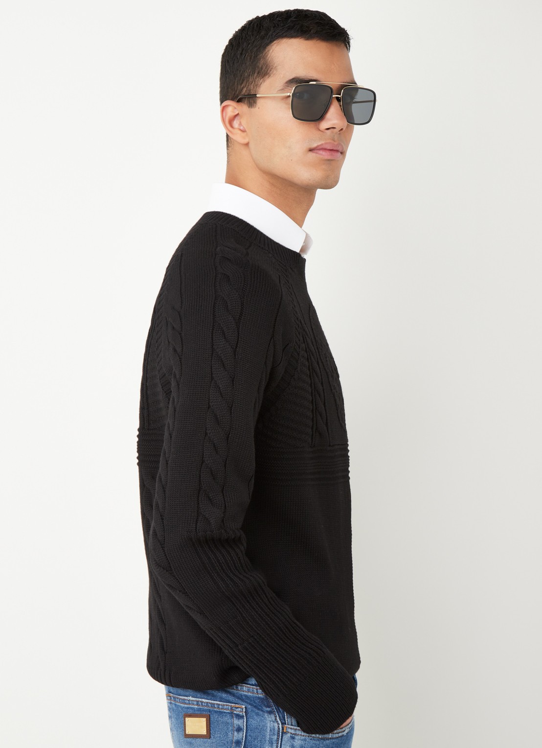 Dolce & Gabbana Piloten zonnebril gepolariseerd DG2220 - voorkant 2 zwart