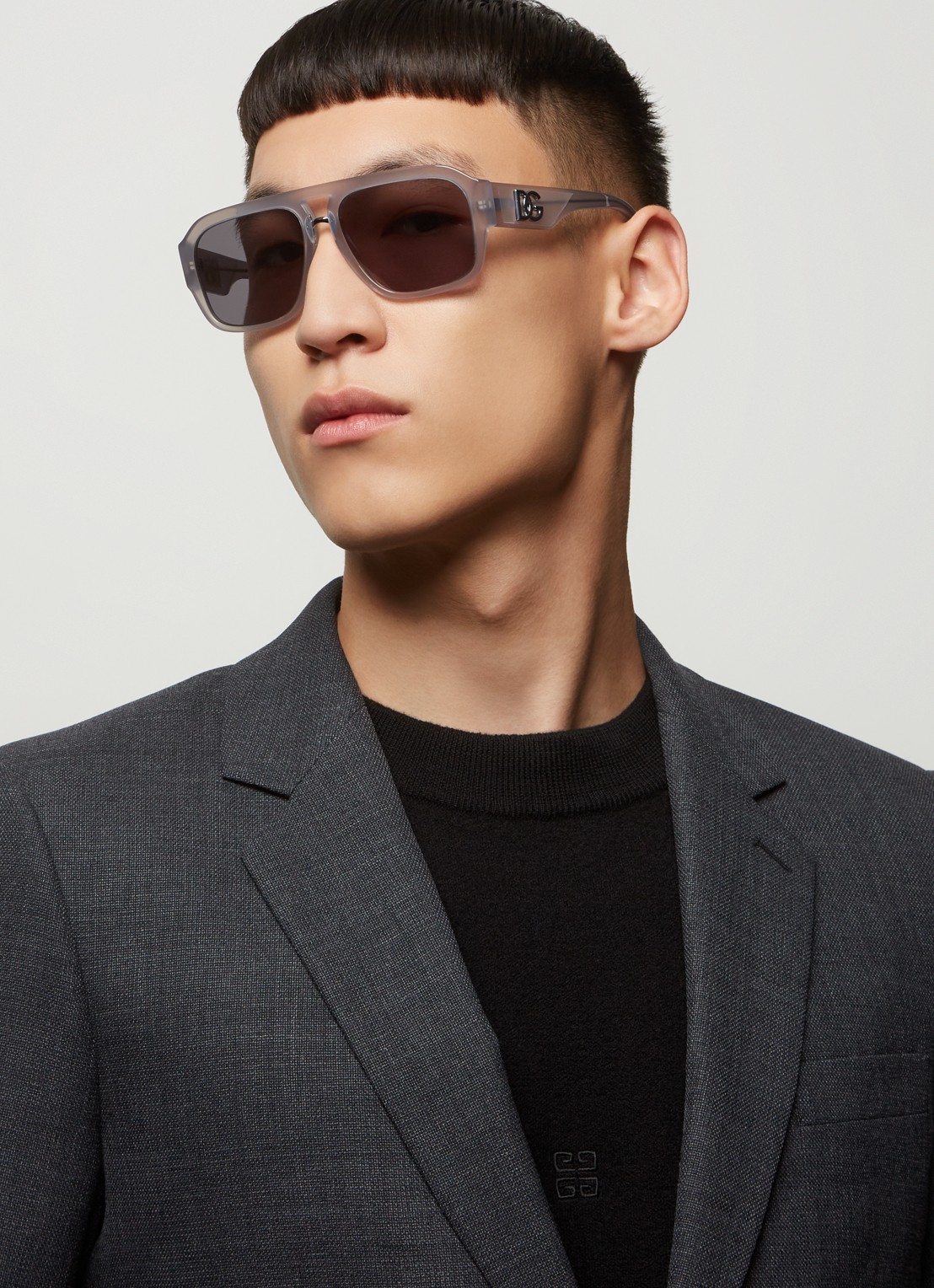 Dolce & Gabbana Piloten zonnebril gepolariseerd DG4403 - voorkant 2 lichtgrijs