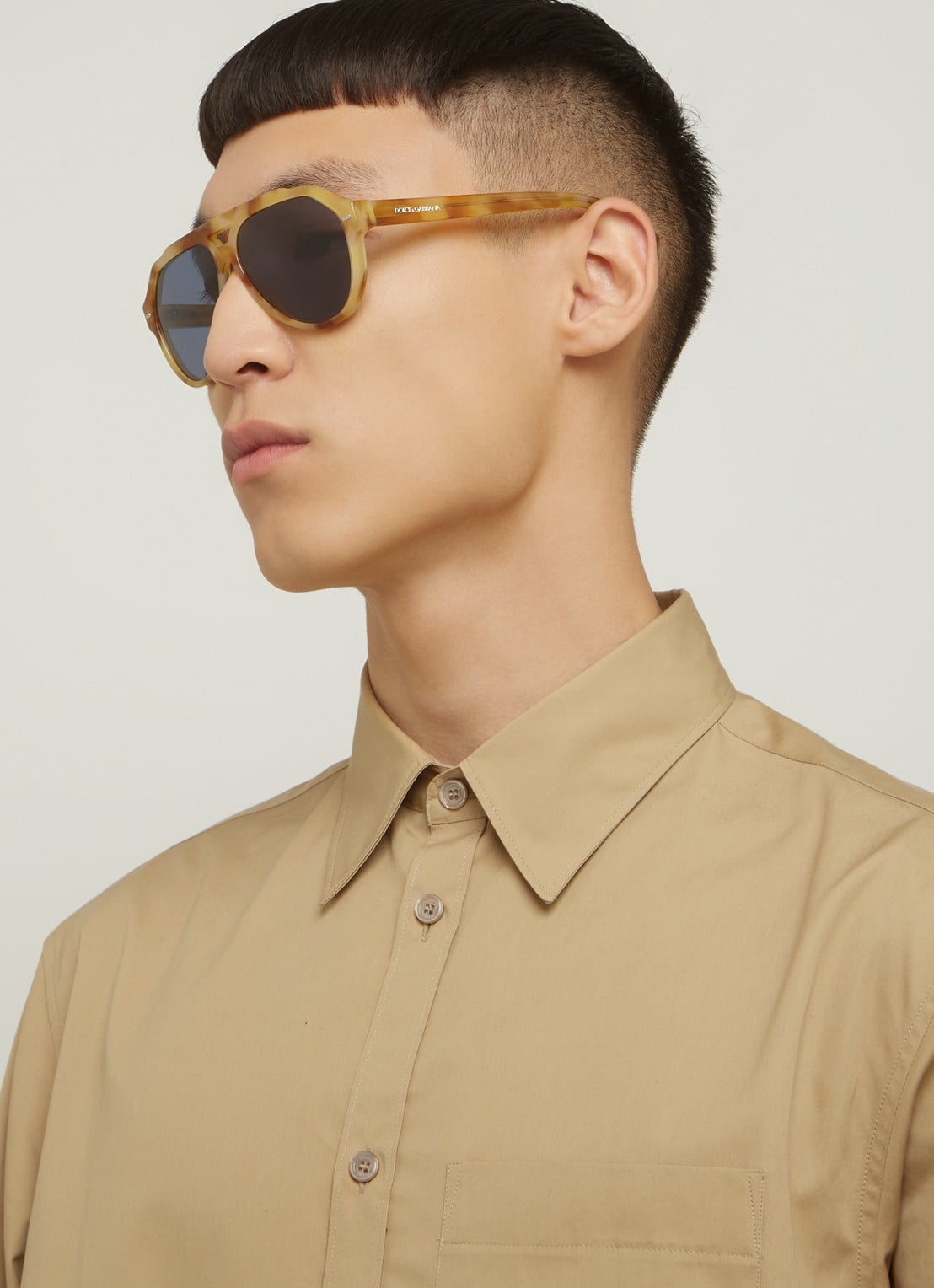 Dolce & Gabbana Piloten zonnebril gepolariseerd DG4452  - voorkant 5 okergeel
