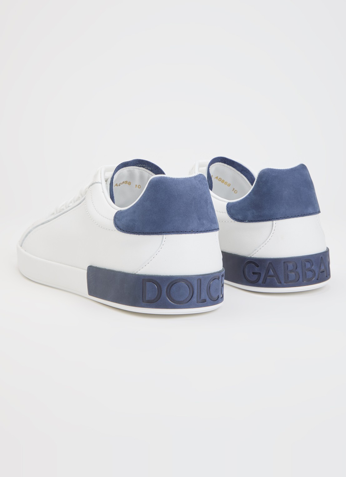 Dolce & Gabbana Portofino sneaker van kalfsleer met logo - achterkant 6 wit