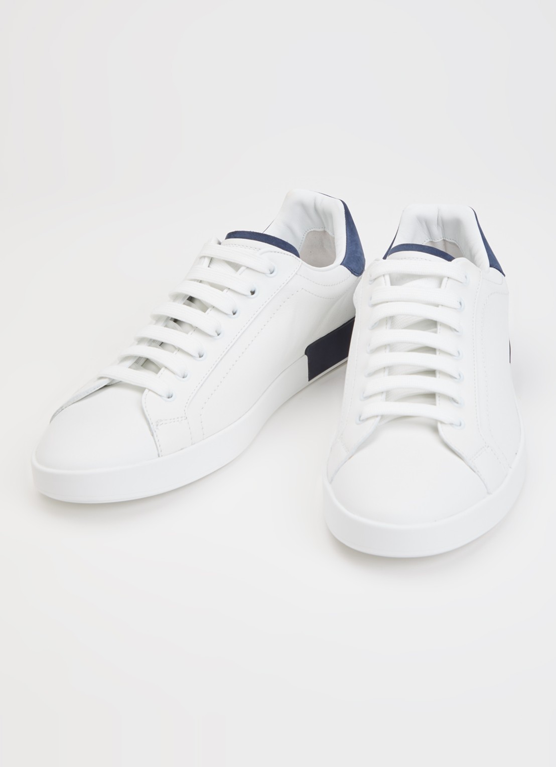 Dolce & Gabbana Portofino sneaker van kalfsleer met logo - detail wit