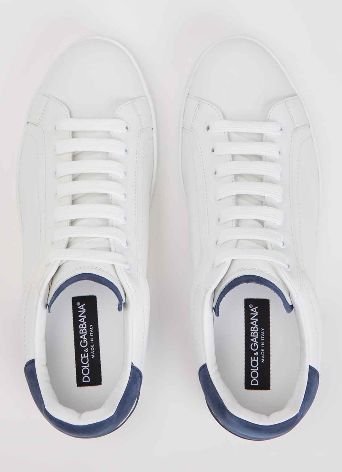 Dolce & Gabbana Portofino sneaker van kalfsleer met logo - detail 2 wit