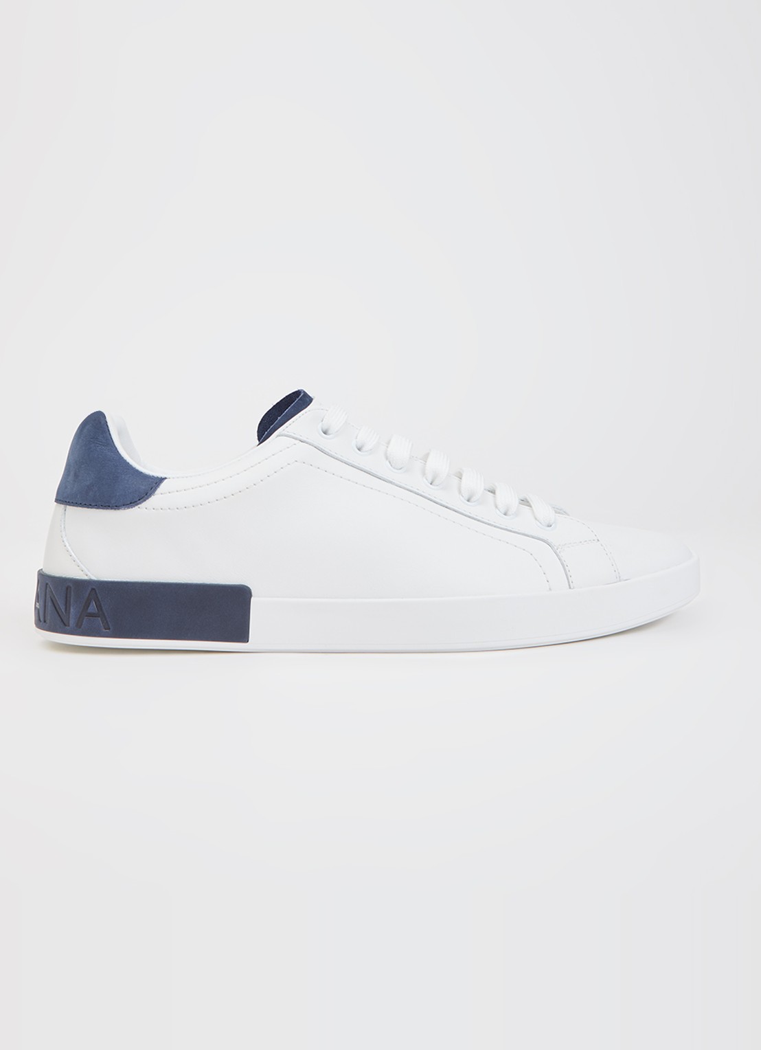 Dolce & Gabbana Portofino sneaker van kalfsleer met logo - voorkant 5 wit