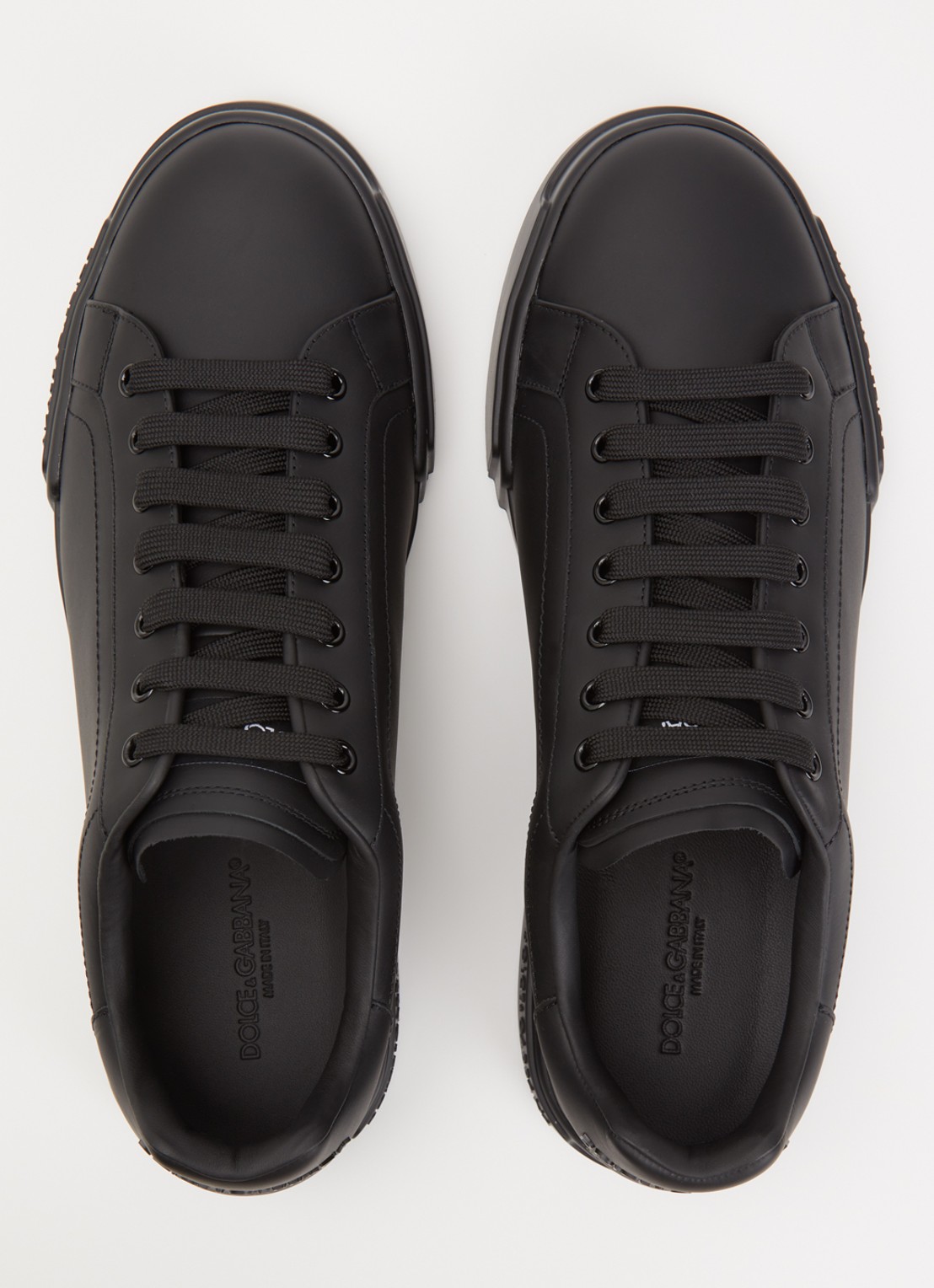 Dolce & Gabbana Portofino sneaker van kalfsleer - detail 2 zwart