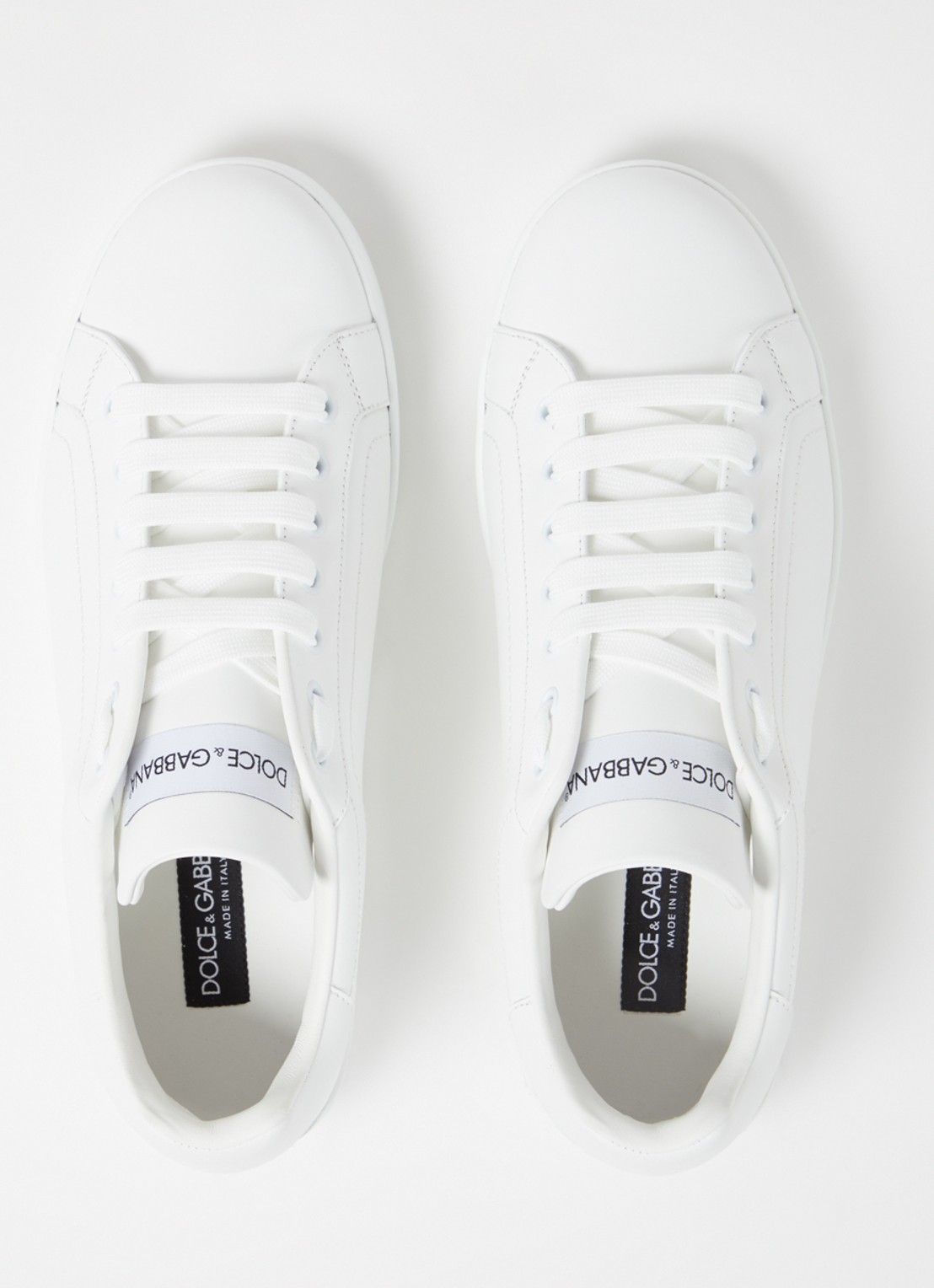 Dolce & Gabbana Portofino sneaker van kalfsleer - detail 3 wit