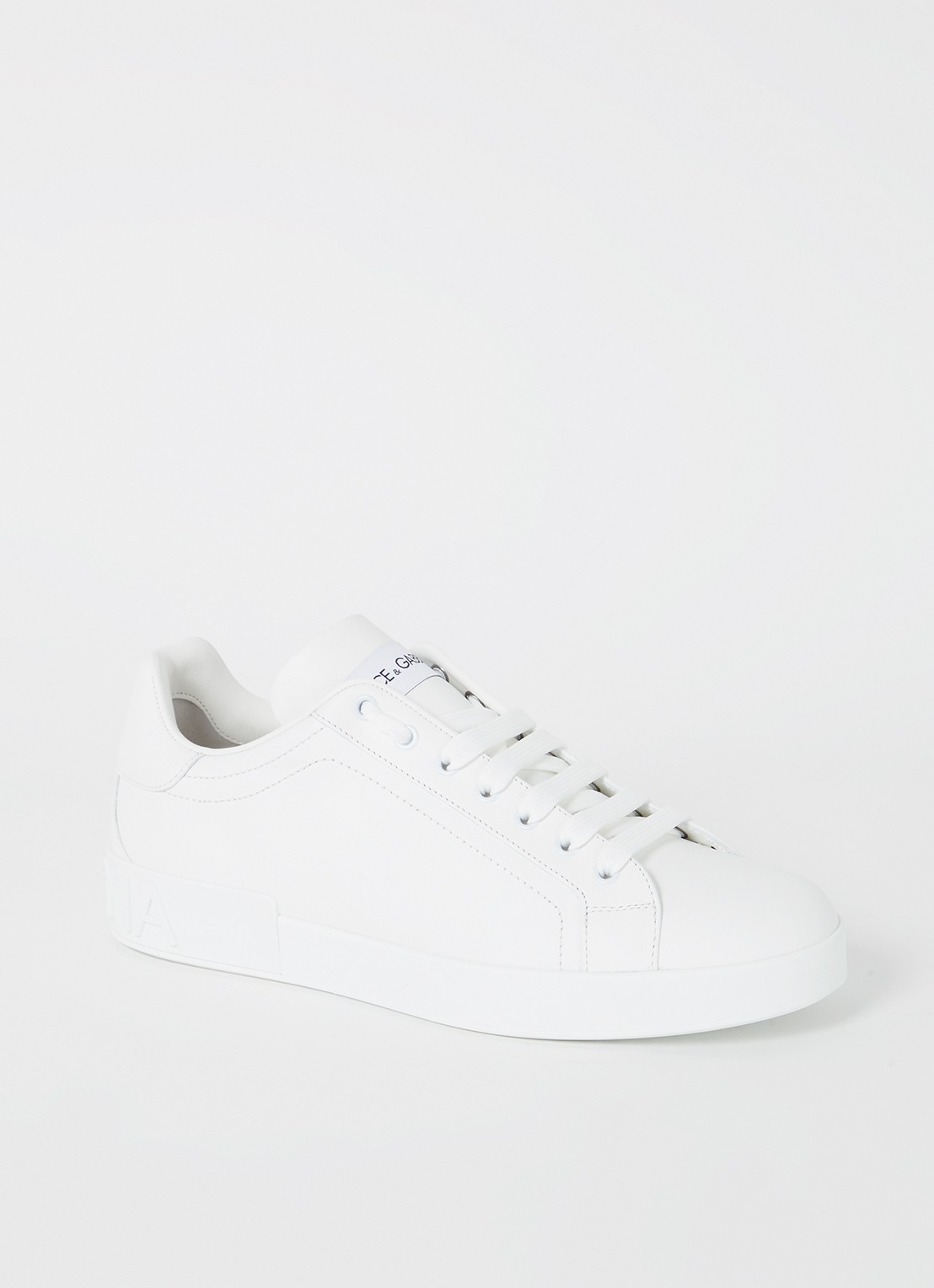 Dolce & Gabbana Portofino sneaker van kalfsleer - voorkant 5 wit