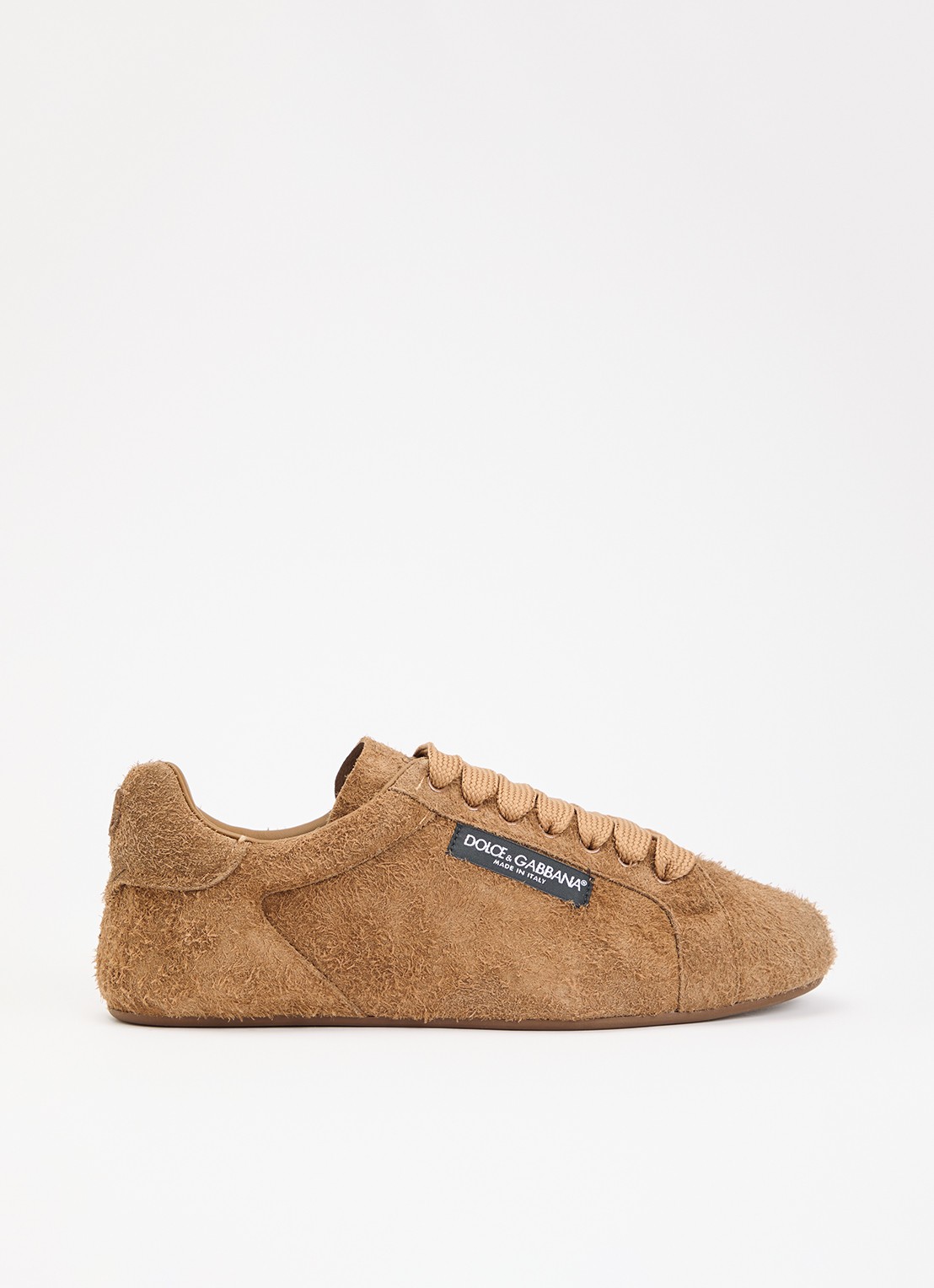 Dolce & Gabbana Portofino sneaker van kalfssuède met logo - voorkant 5 camel