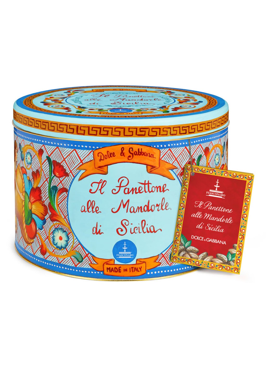 Dolce & Gabbana Siciliaanse amandelen Panettone in bewaarblik 1kg - assorti - voorkant 2 undefined
