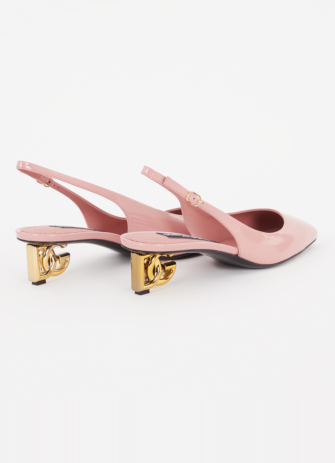Dolce & Gabbana Slingback van kalfsleer met lakfinish - detail 4 zalmroze