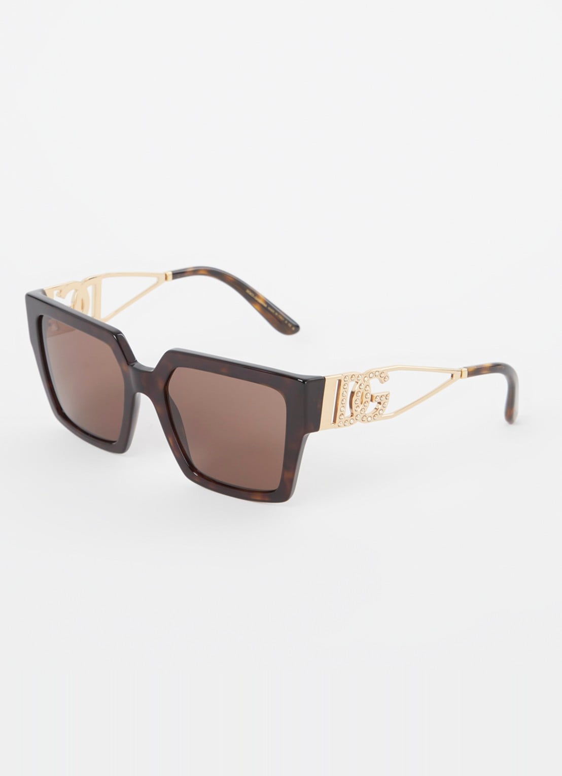 Dolce & Gabbana Wayfarer zonnebril DG4446B - voorkant donkerbruin