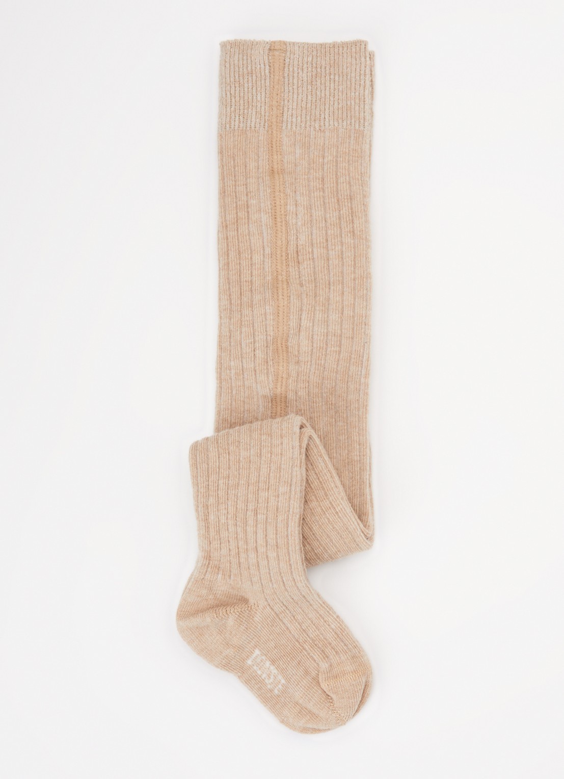 Donsje Amsterdam Aly ribgebreide maillot in katoenblend - detail creme