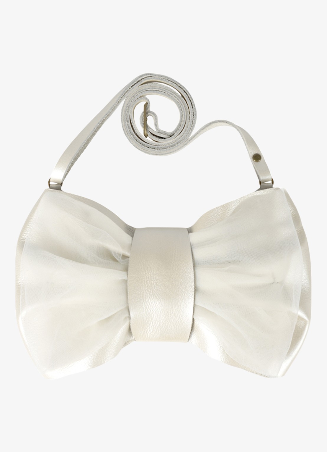 Donsje Amsterdam Angeline crossbodytas met tule - voorkant gebroken wit