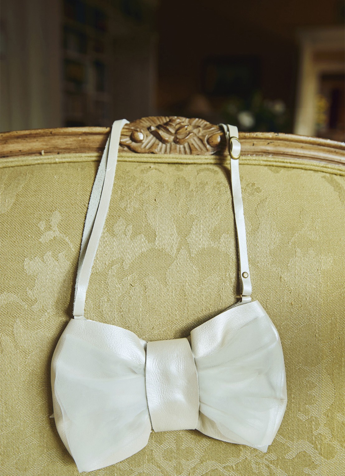Donsje Amsterdam Angeline crossbodytas met tule - voorkant 2 gebroken wit