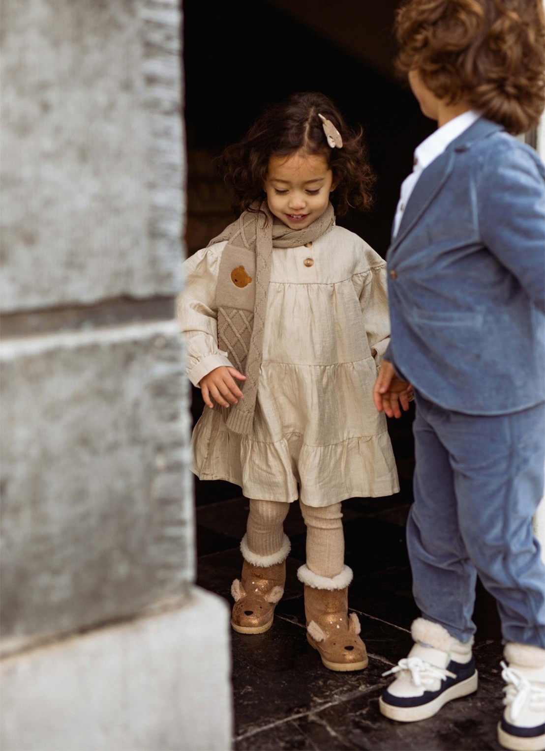 Donsje Amsterdam Aubrielle Dress - voorkant 2 naturel