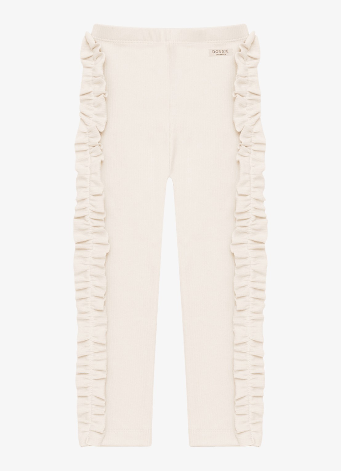 Donsje Amsterdam Audun legging met ruches - voorkant 3 creme