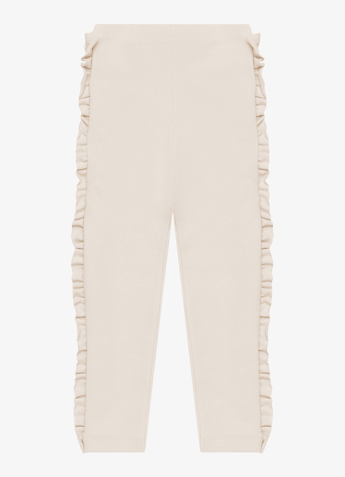 Donsje Amsterdam Audun ribgebreide leggings met applicatie - achterkant 4 beige