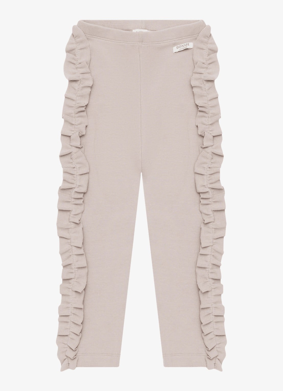 Donsje Amsterdam Audun ribgebreide leggings met applicatie - voorkant grijs