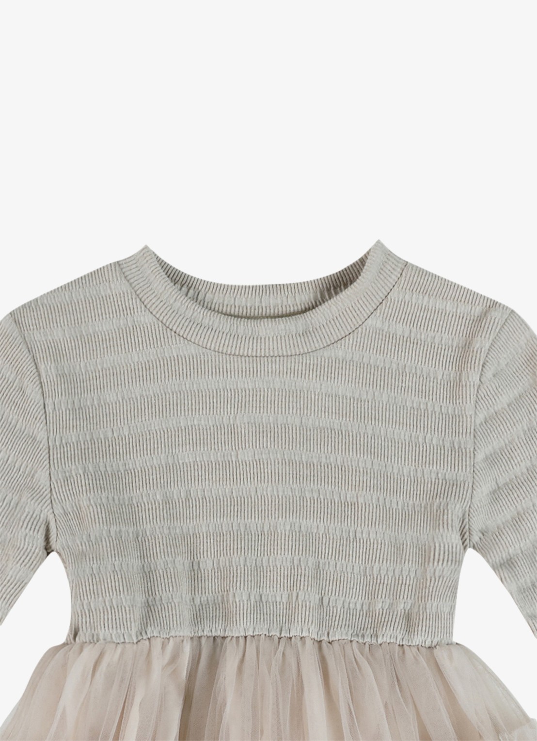 Donsje Amsterdam Aurin jurk met tule - detail taupe