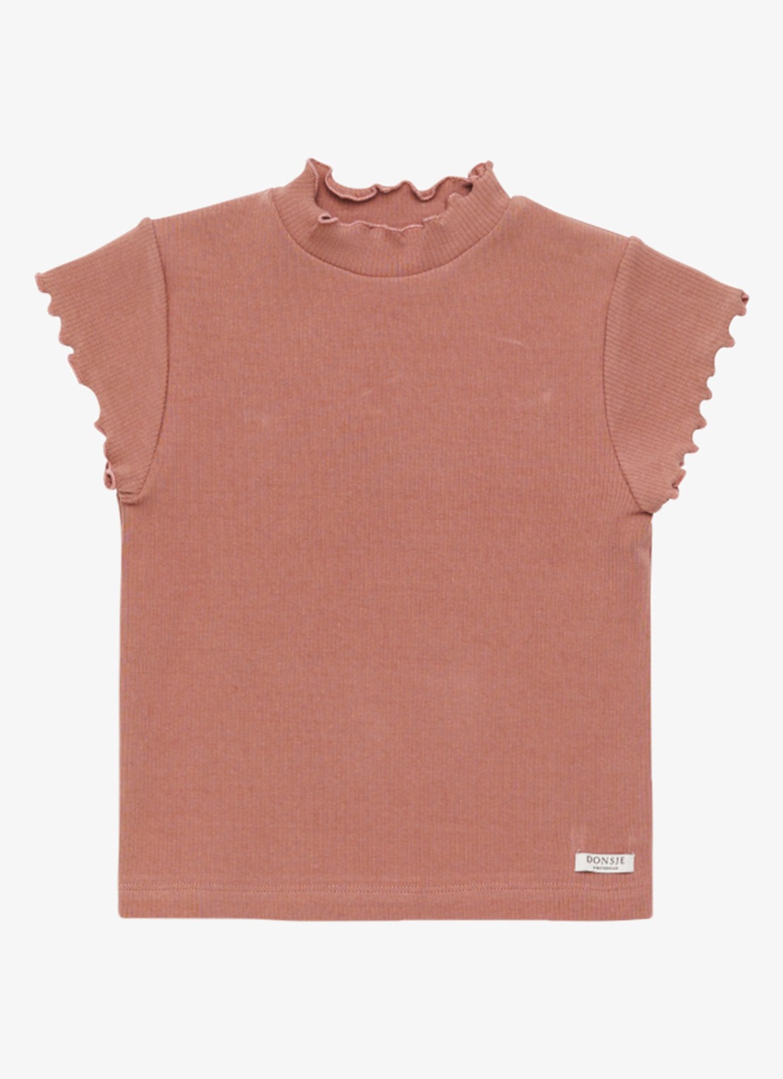 Donsje Amsterdam Aurore t-shirt met opstaande kraag - voorkant 3 oudroze