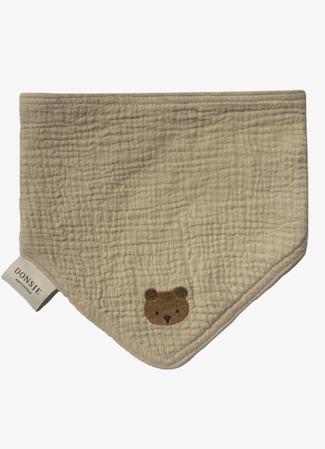 Donsje Amsterdam Bintje Bear slab van katoen  - voorkant taupe