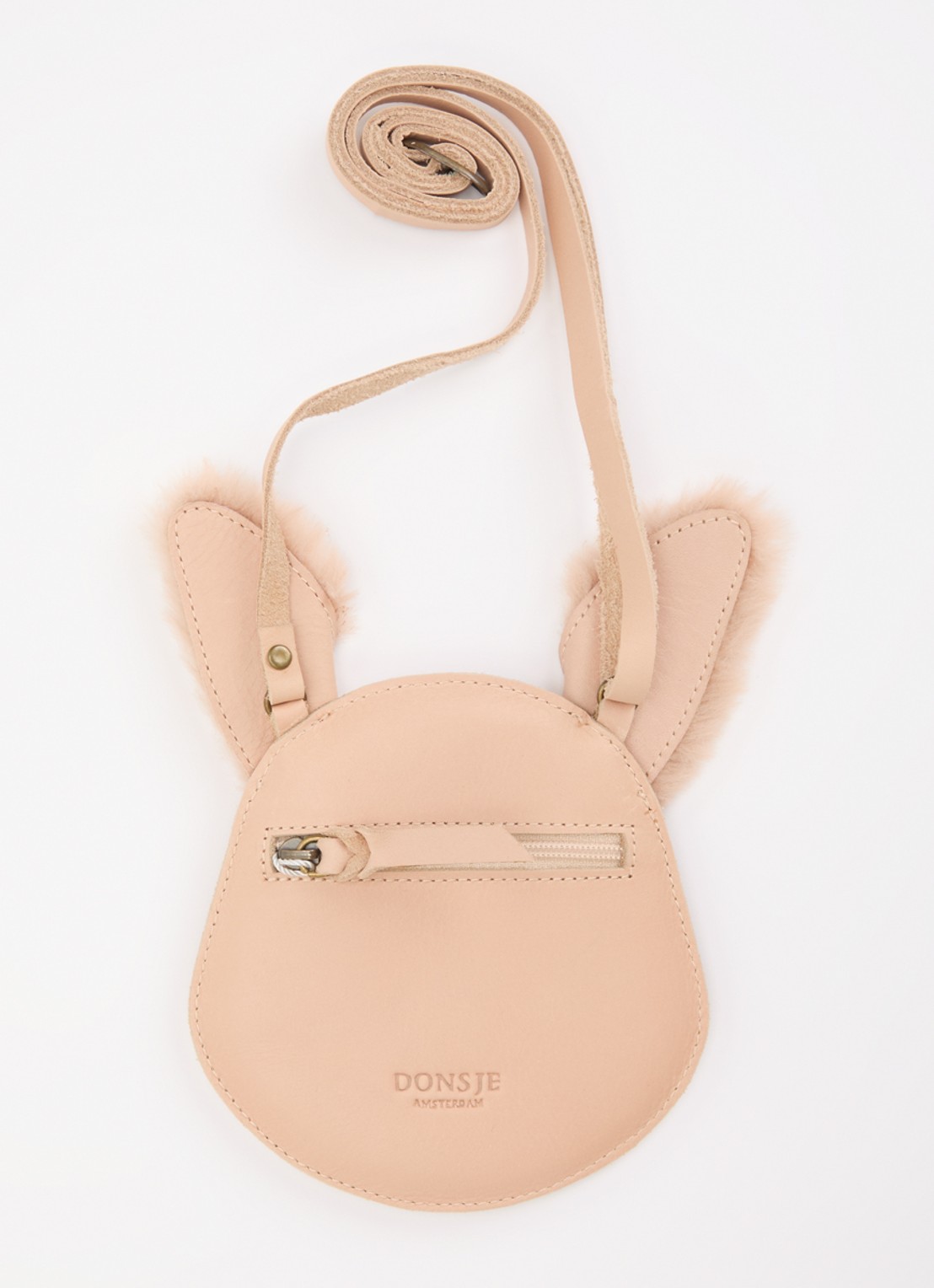 Donsje Amsterdam Britta crossbodytas van leer - voorkant 2 zalmroze