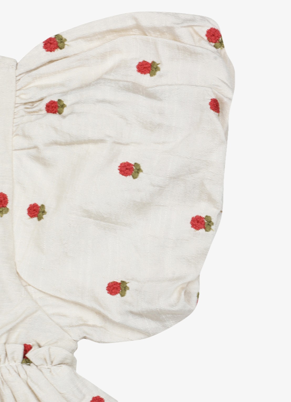 Donsje Amsterdam Camilla Red Roses mini jurk met bloemenprint - detail 5 zand