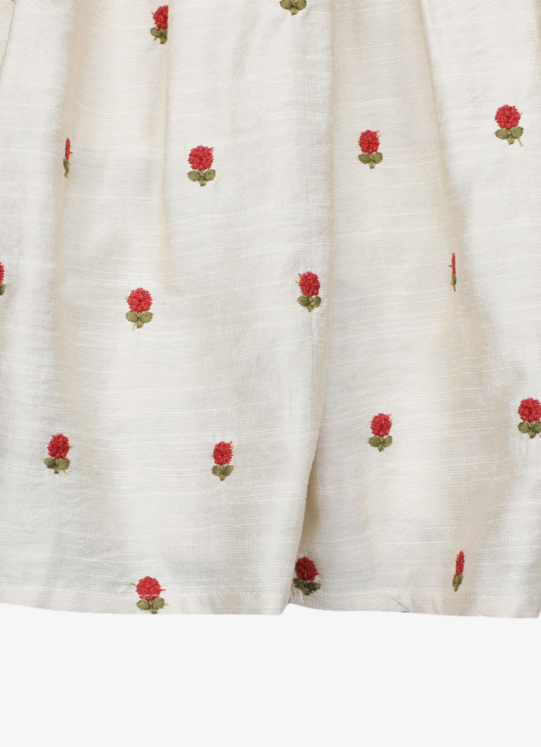 Donsje Amsterdam Camilla Red Roses mini jurk met bloemenprint - detail 6 zand