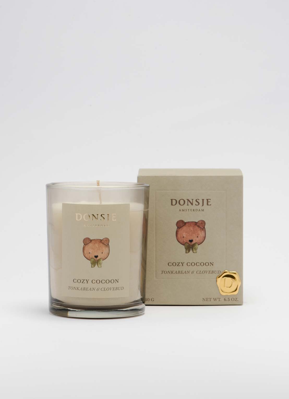 Donsje Amsterdam Cozy Cocoon geurkaars 240 gram - voorkant multicolor