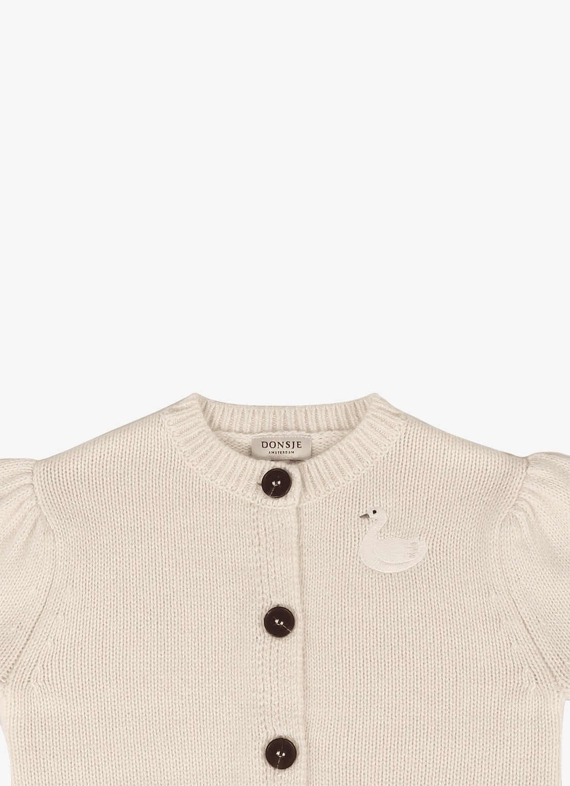 Donsje Amsterdam Dakote fijngebreid vest in wolblend - detail 4 creme