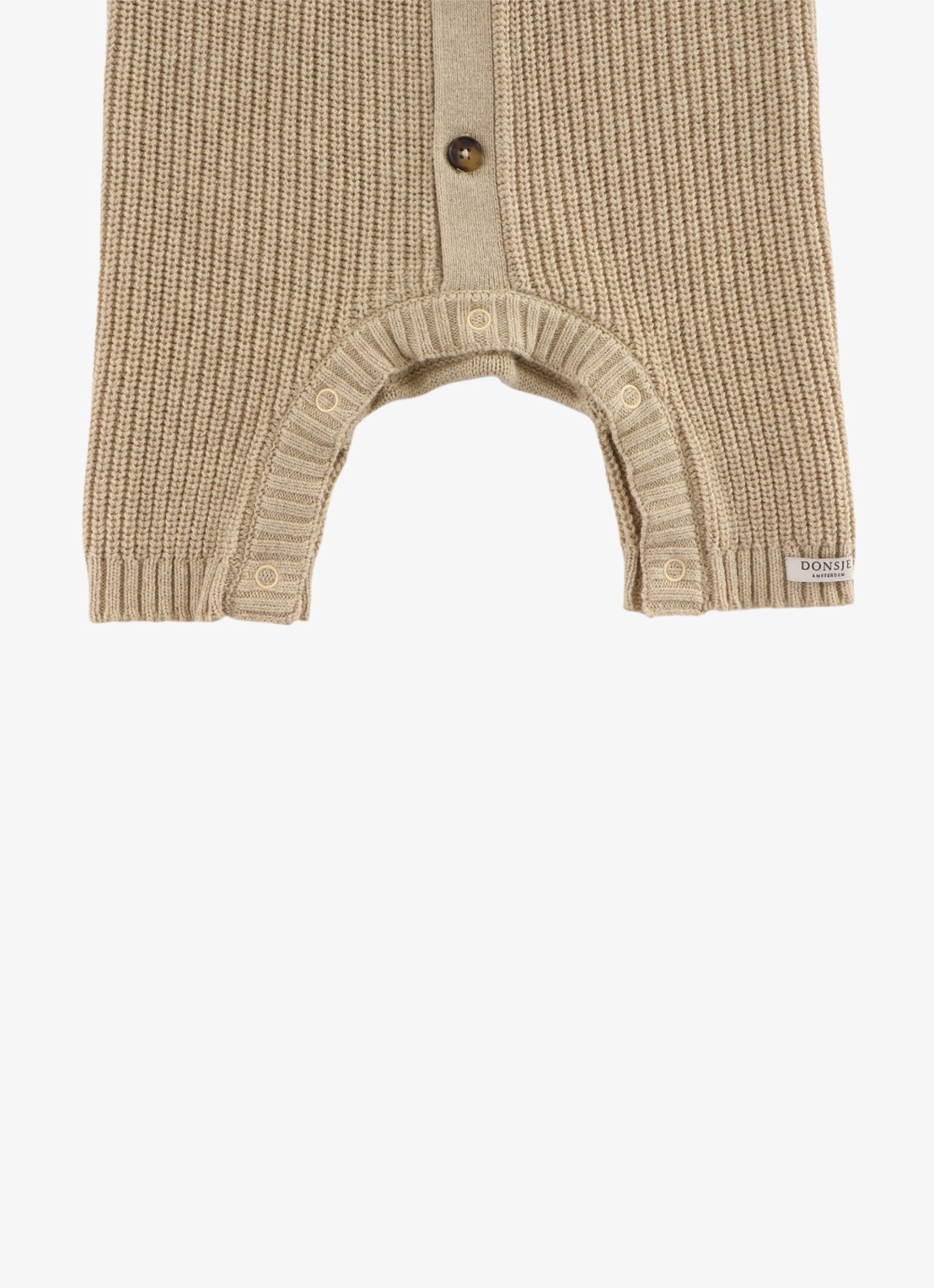 Donsje Amsterdam Dantje grofgebreide jumpsuit met borduring - detail 5 beige