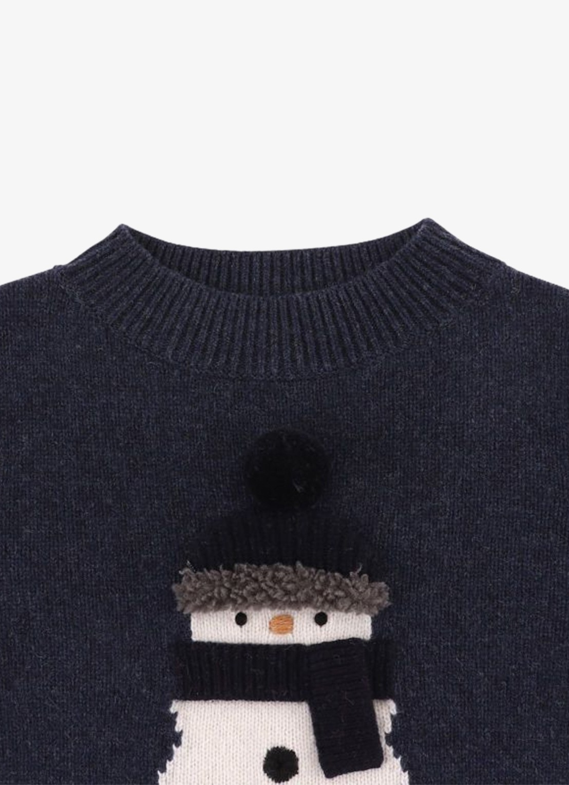 Donsje Amsterdam Denn fijngebreide trui van merino wol - detail donkerblauw