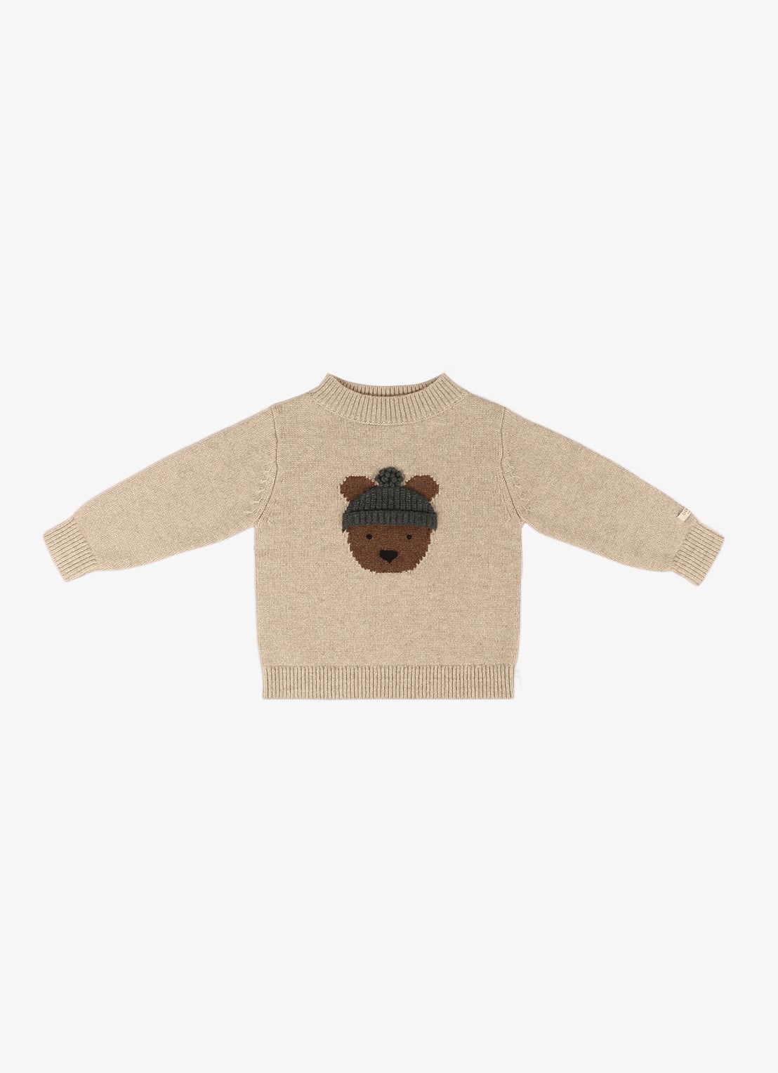 Donsje Amsterdam Denn Merino Wool Sweater | Bear - voorkant 3 beige