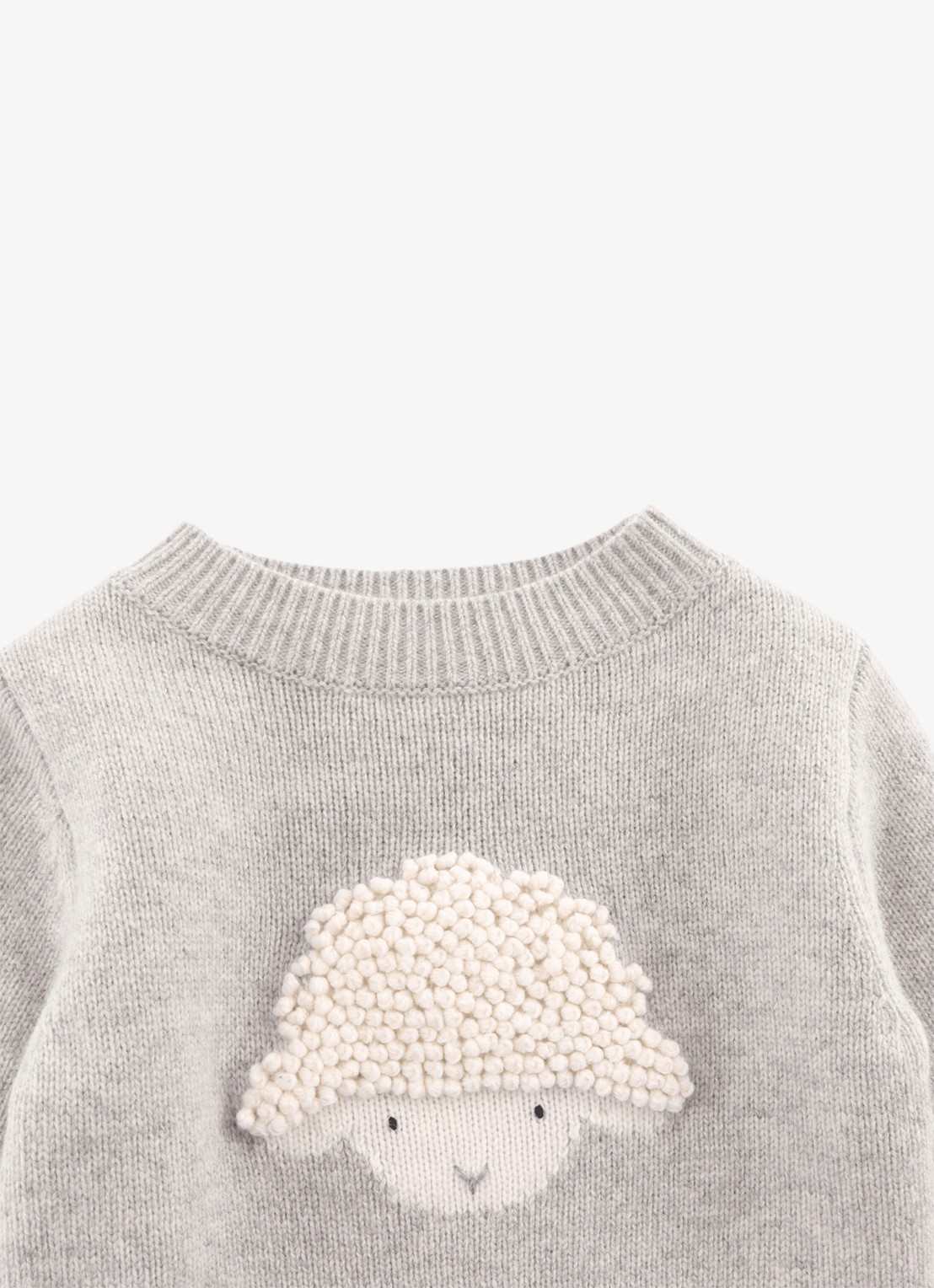 Donsje Amsterdam Denn Merino Wool Sweater | Lammy - detail 4 grijsmele
