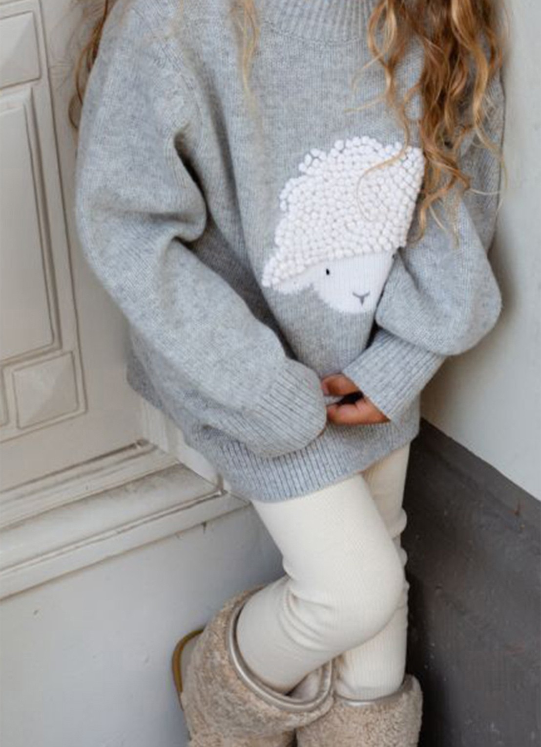 Donsje Amsterdam Denn Merino Wool Sweater | Lammy - voorkant 2 grijsmele