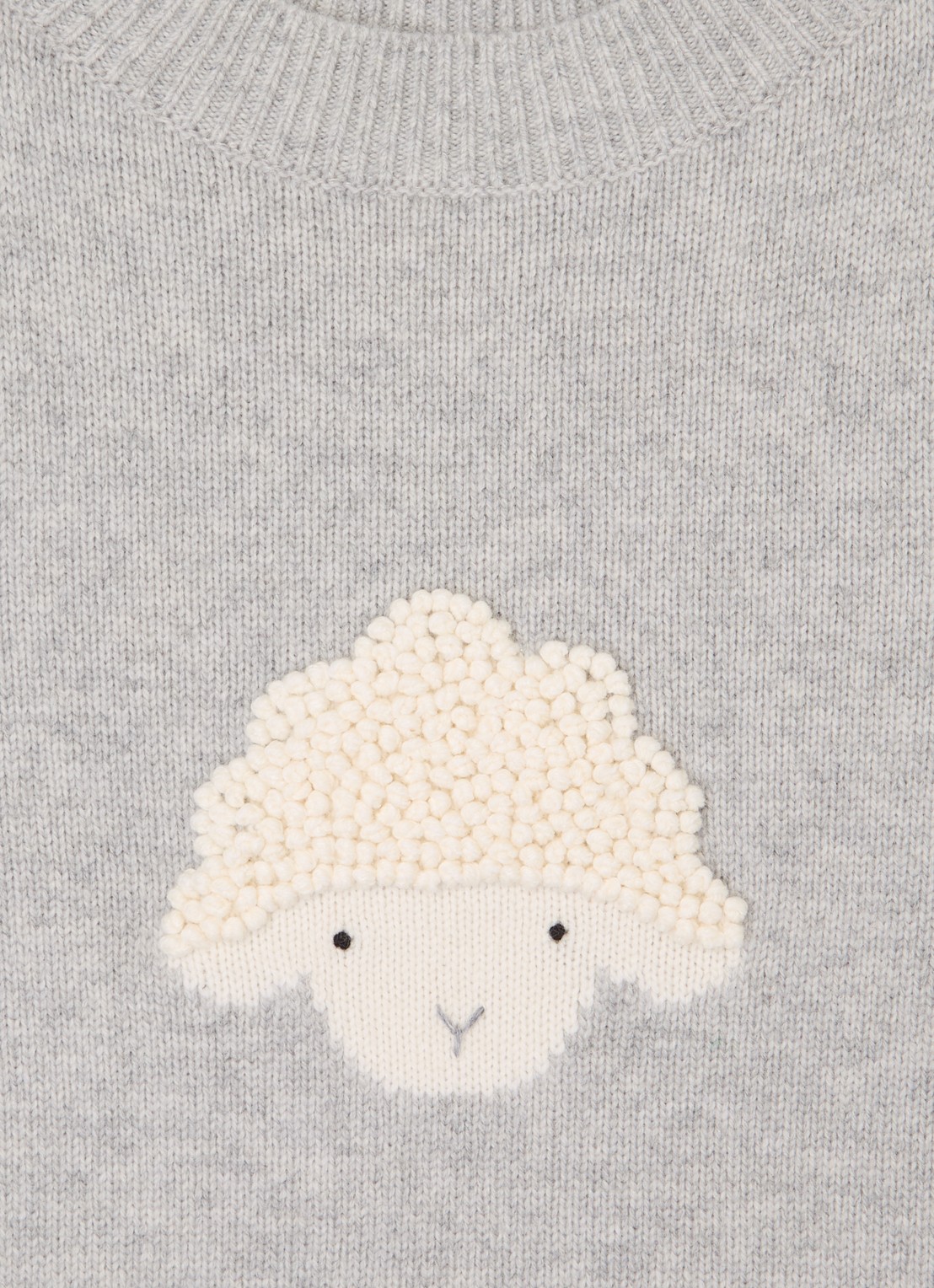 Donsje Amsterdam Denn Merino Wool Sweater | Lammy - detail 3 lichtgrijs