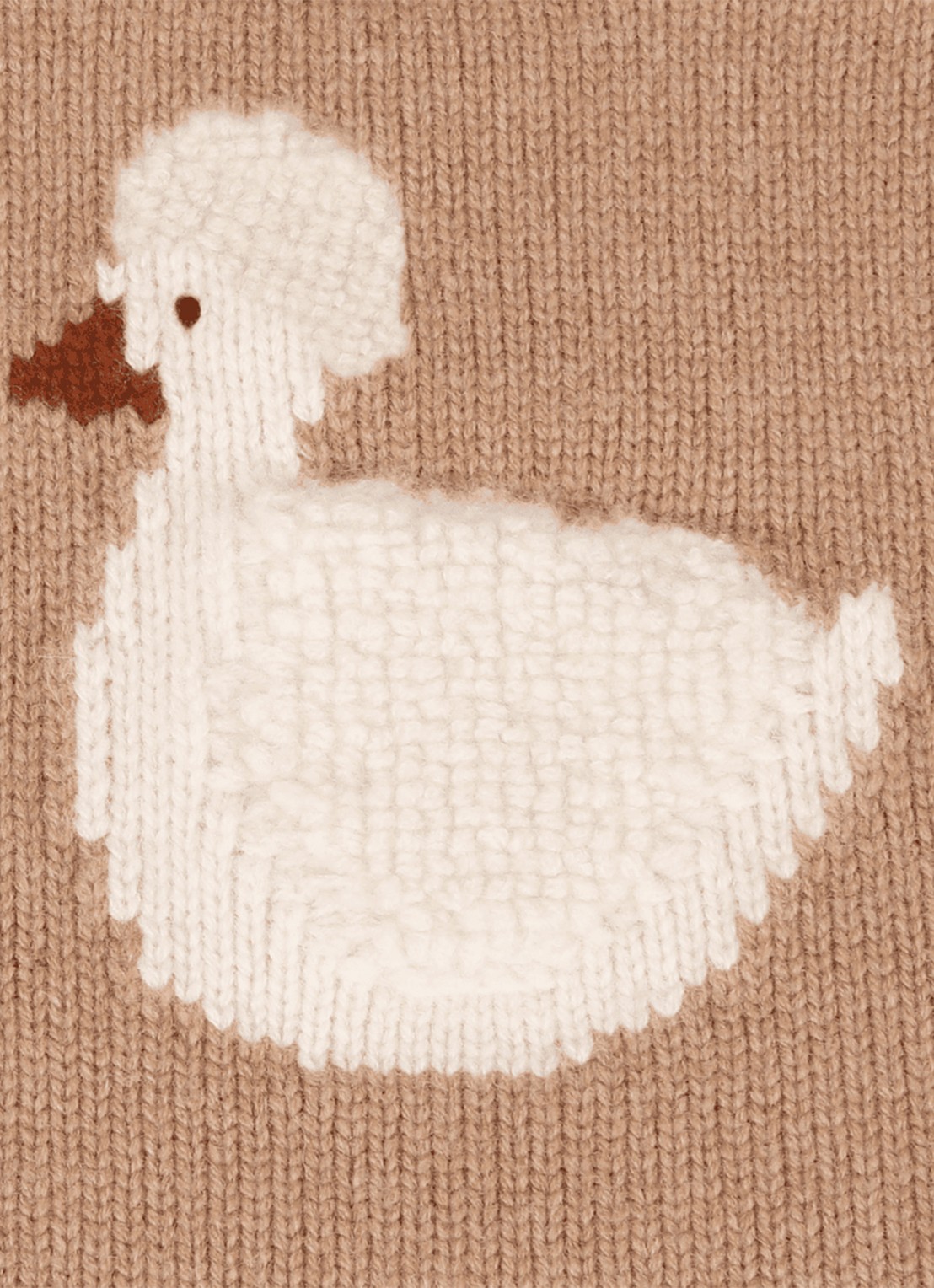 Donsje Amsterdam Denna fijngebreide trui van merino wol - detail 2 hazelnootbruin
