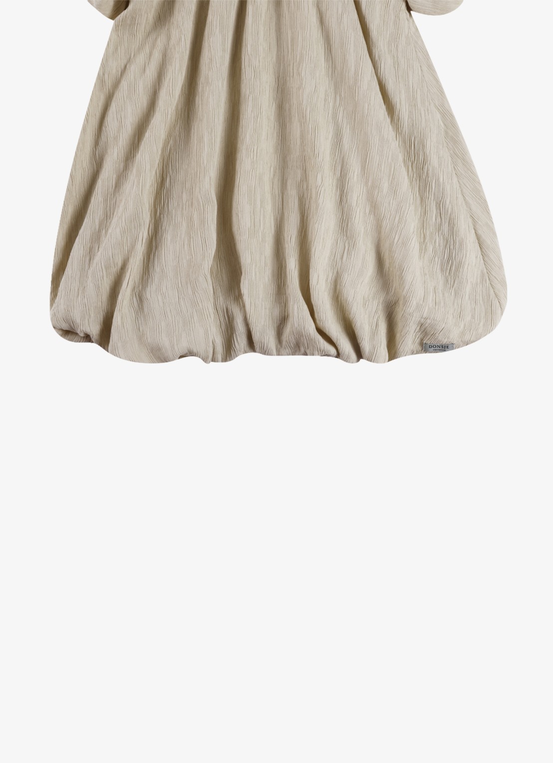Donsje Amsterdam Dilan jurk met pofmouwen - detail 4 taupe